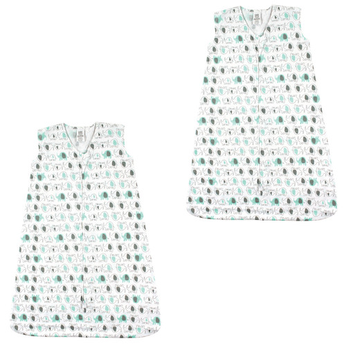Luvable Friends Sleeveless Jersey Cotton Sleeping Bag, Sack, Blanket, Elephants Jersey 2-Pack
