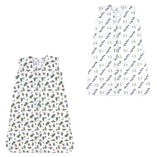 Luvable Friends Sleeveless Jersey Cotton Sleeping Bag, Sack, Blanket, Moose Trees Jersey 2-Pack