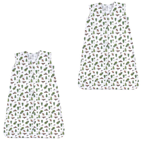 Luvable Friends Sleeveless Jersey Cotton Sleeping Bag, Sack, Blanket, Moose Jersey 2-Pack