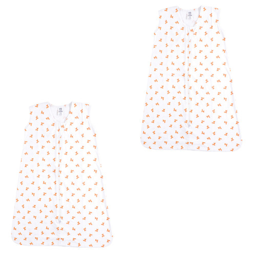 Luvable Friends Sleeveless Jersey Cotton Sleeping Bag, Sack, Blanket, Fox Jersey 2-Pack