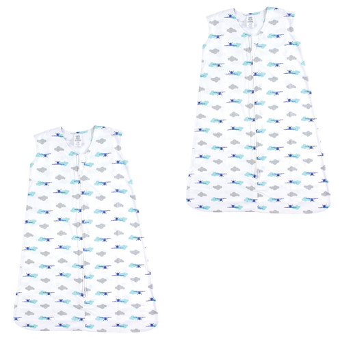 Luvable Friends Sleeveless Jersey Cotton Sleeping Bag, Sack, Blanket, Airplane Jersey 2-Pack