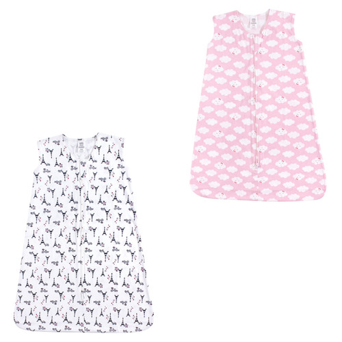 Luvable Friends Safe Sleep Wearable Cotton Sleeping Bag/Blanket, 2-Pack, French Poodle and Clouds
