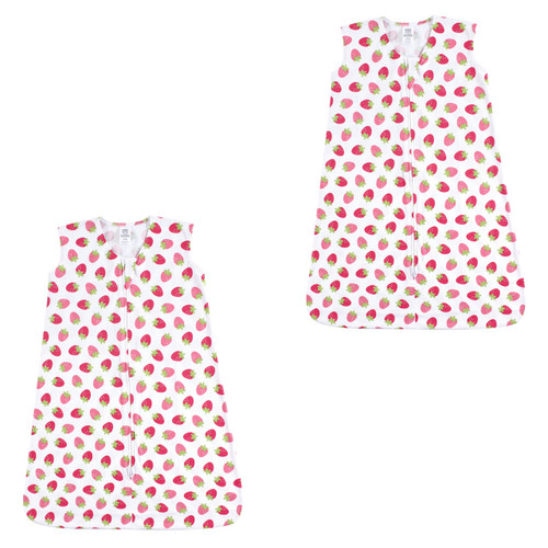 Luvable Friends Safe Sleep Wearable Soft Jersey Cotton Sleeping Bag/Blanket, 2-Pack, Strawberry
