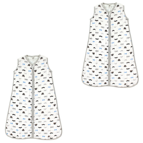 Hudson Baby Safe Sleep Wearable Muslin Sleeping Bag 2-Pack, Gentleman