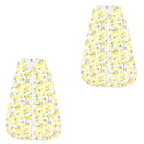 Hudson Baby Safe Sleep Wearable Muslin Sleeping Bag 2-Pack, Lemons