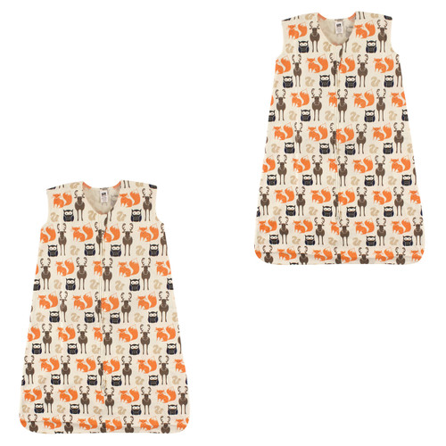 Hudson Baby Cotton Sleeveless Wearable Sleeping Bag, Sack, Blanket, Woodland Creatures 2-Pack