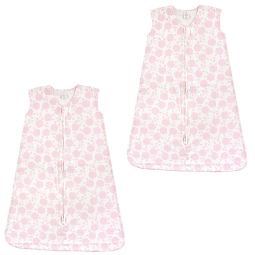 Touched By Nature Organic Cotton Sleeveless Wearable Sleeping Bag, Sack, Blanket, Floral Shadow 2-Pack