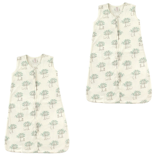 Touched By Nature Organic Cotton Sleeveless Wearable Sleeping Bag, Sack, Blanket, Birch Tree 2-Pack