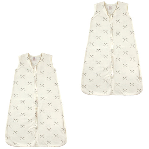 Touched By Nature Organic Cotton Sleeveless Wearable Sleeping Bag, Sack, Blanket, Arrows 2-Pack