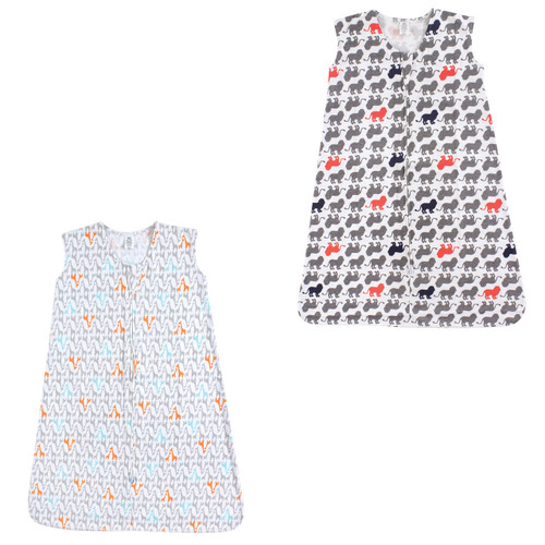 Yoga Sprout Sleeveless Jersey Cotton Sleeping Bag, Sack, Blanket, Giraffe And Lion Jersey 2-Pack