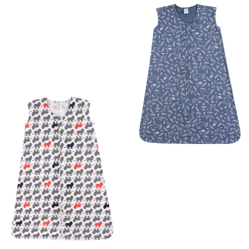 Yoga Sprout Sleeveless Jersey Cotton Sleeping Bag, Sack, Blanket, Lion And Forest Jersey 2-Pack