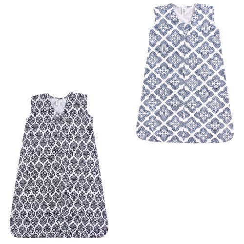 Yoga Sprout Sleeveless Jersey Cotton Sleeping Bag, Sack, Blanket, Damask And Ornate Clover Jersey 2-Pack