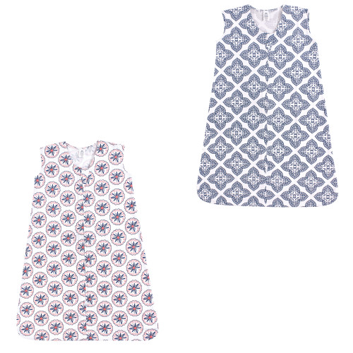 Yoga Sprout Sleeveless Jersey Cotton Sleeping Bag, Sack, Blanket, Bloom And Ornate Clover Jersey 2-Pack