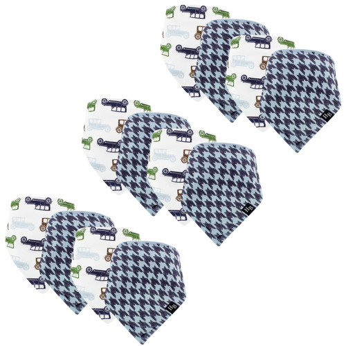 Hudson Baby Boy Bandana Bib, 12-Pack, Cars