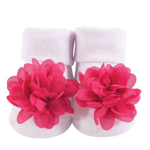 Hudson Baby Headband and Socks Giftset, Dark Pink Black 6-Pack