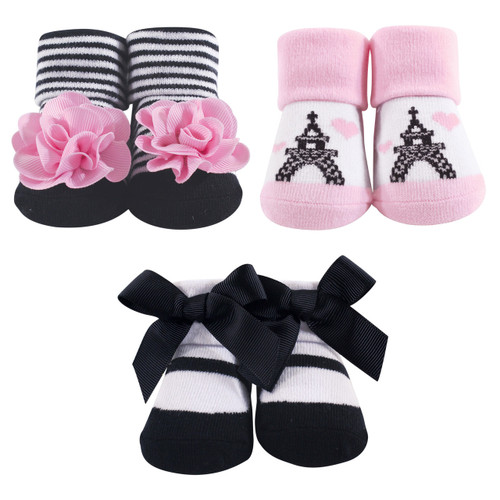 Hudson Baby Girl Socks Gift Set, 3-Pack, Paris