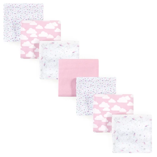 Hudson Baby Cotton Flannel Receiving Blankets Bundle, Magical Unicorn
