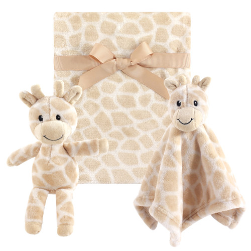 Hudson Baby Boy and Girl Plush Blanket and Plush Toy and Security Blanket Set, Giraffe