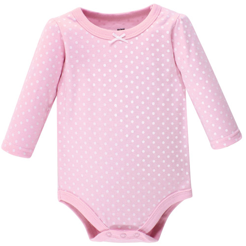 Hudson Baby Cotton Long-Sleeve Bodysuits, Basic Bow