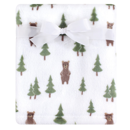 Hudson Baby Plush Blanket with Toy, Forest Bear
