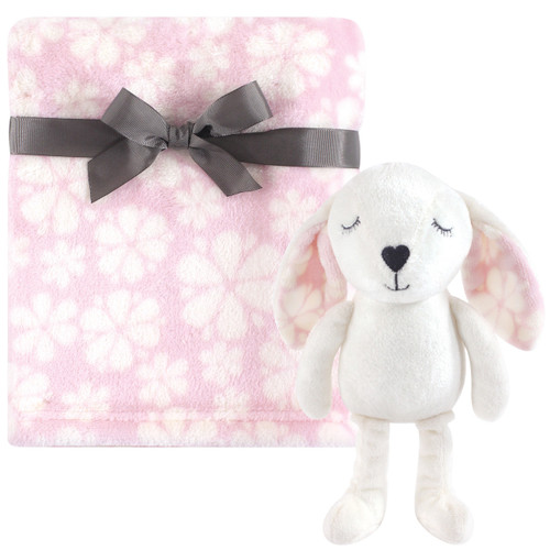 Hudson Baby Plush Blanket with Toy, Modern Bunny