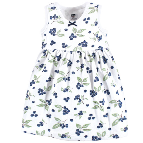 Hudson Baby Cotton Dress, Cardigan and Shoe Set, Blueberries