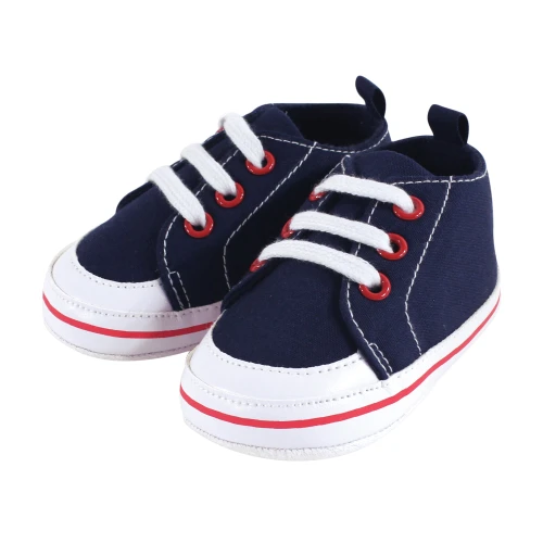 Hudson Baby Cotton Bodysuit, Shorts and Shoe Set, Blue Shark