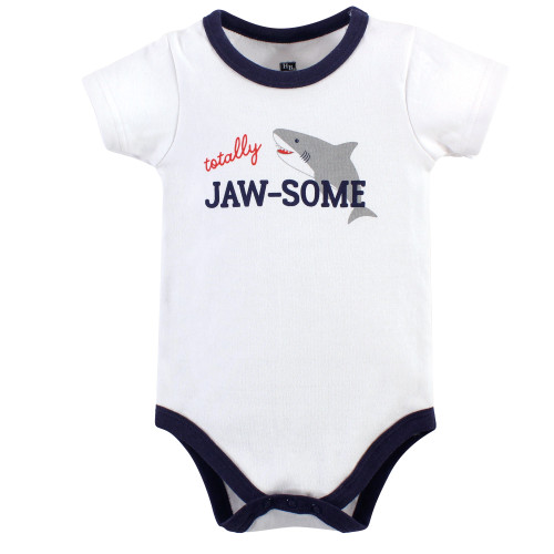 Hudson Baby Cotton Bodysuit, Shorts and Shoe Set, Jawsome