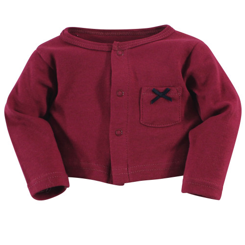 Hudson Baby Cotton Dress, Cardigan and Shoe Set, Rose