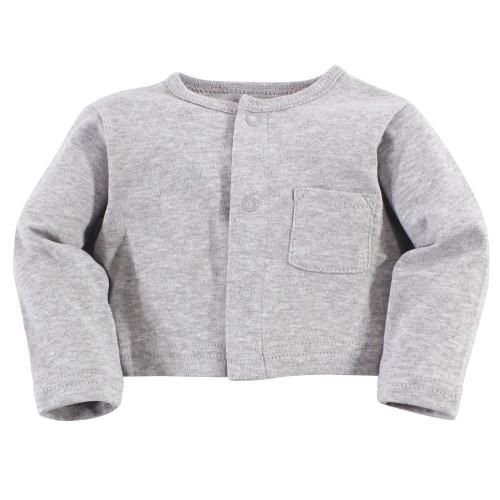 Hudson Baby Cotton Dress, Cardigan and Shoe Set, Pink Gray Floral