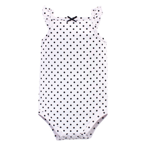 Hudson Baby Cotton Sleeveless Bodysuits, Basic Black Gold