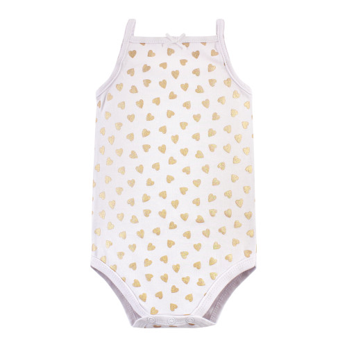 Hudson Baby Cotton Sleeveless Bodysuits, Basic Black Gold
