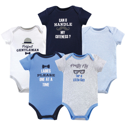 Luvable Friends Boy Cotton Bodysuits, Gentleman, 5-Pack