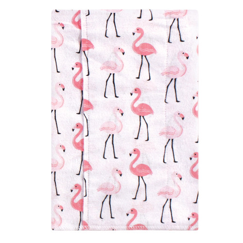 Hudson Baby Cotton Flannel Burp Cloths, Flamingos