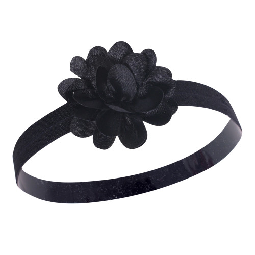 Hudson Baby Cotton and Synthetic Headbands, Satin Pink Black