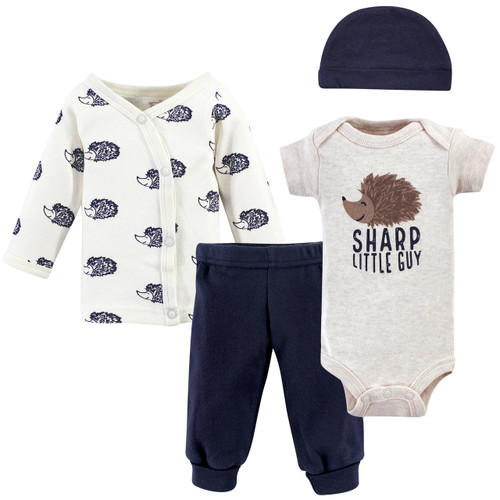 Touched By Nature Boy Organic Preemie Layette Set, 4-Piece Set, Hedgehog