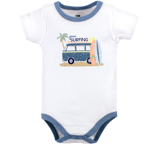Hudson Baby Cotton Bodysuit, Shorts and Shoe Set, Gone Surfing