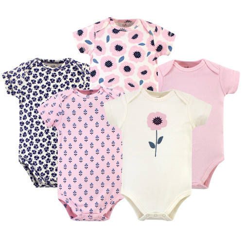 Touched By Nature Girl Organic Cotton Bodysuit, 5-Pack, Blossoms