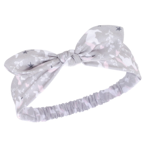 Hudson Baby Cotton and Synthetic Headbands, Gray Unicorn