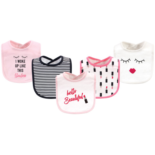 Little Treasure Cotton Bibs, Lipstick 5-Pack