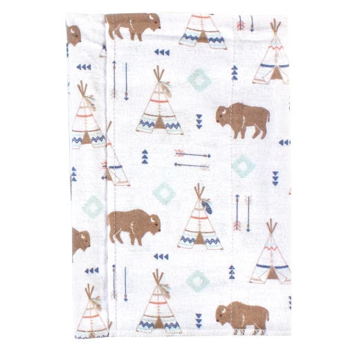 Hudson Baby Cotton Flannel Burp Cloths, Teepee