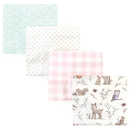 Hudson Baby Cotton Flannel Receiving Blankets, Enchanted Forest