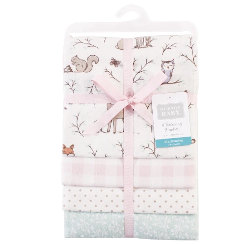 Hudson Baby Cotton Flannel Receiving Blankets, Enchanted Forest