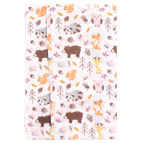 Hudson Baby Cotton Flannel Burp Cloths, Girl Pinecone