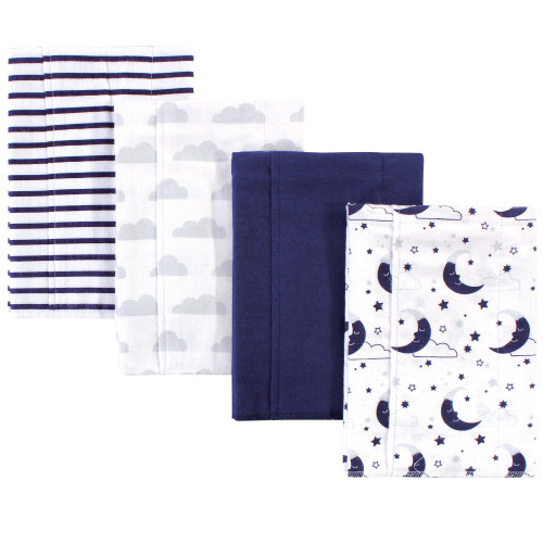 Hudson Baby Cotton Flannel Burp Cloths, Moon