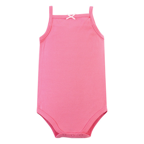 Hudson Baby Cotton Sleeveless Bodysuits, Pink Happy Camper