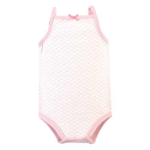 Hudson Baby Cotton Sleeveless Bodysuits, Pink Cactus