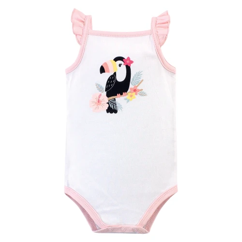 Hudson Baby Cotton Sleeveless Bodysuits, Tropical Toucan