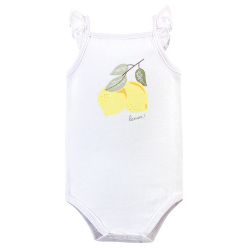 Hudson Baby Cotton Sleeveless Bodysuits, Lemon