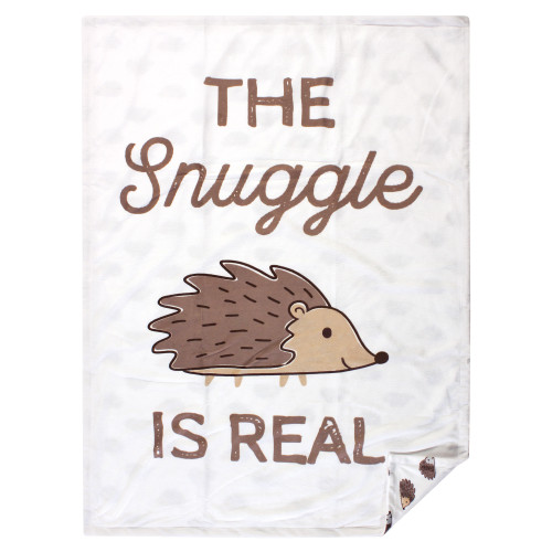 Hudson Baby Boy and Girl Reversible Mink Blanket, Hedgehog, One Size